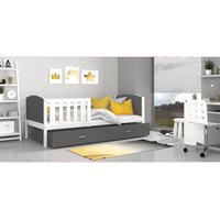 Detská posteľ so zásuvkou TAMI R - 160x80 cm - šedo-biela