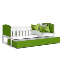 Detská posteľ s prístelkou TAMI R2 - 190x80 cm - zeleno-biela
