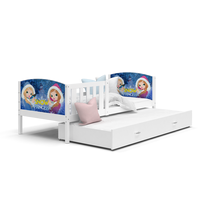 Detská posteľ s prístelkou TAMI R2 - 200x90 cm - FROZEN - biela