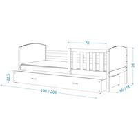 Detská posteľ s prístelkou TAMI R2 - 190x80 cm - modro-biela