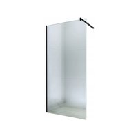 Kúpeľňová pevná zástena WALK-IN 100 cm - čierna - číre sklo
