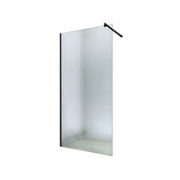 Kúpeľňová pevná zástena WALK-IN 110 cm - čierna - číre sklo