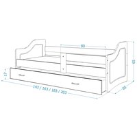 Detská posteľ so zásuvkou SWEET - 180x80 cm - modro-biela