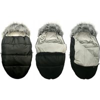 Detský fusak do kočíka s kožušinou a rukávnikom - granátové-modrý (31)