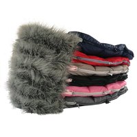 Detský fusak do kočíka s kožušinou a rukávnikom - granátové-modrý (31)