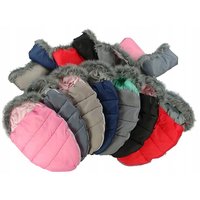 Detský fusak do kočíka s kožušinou a rukávnikom - granátové-modrý (31)