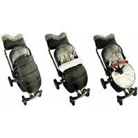 Detský fusak do kočíka s kožušinou a rukávnikom - granátové-modrý (31)