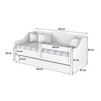Detská posteľ s prístelkou Lully 160x80cm - dub sonoma II.