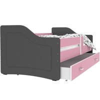 Detská posteľ so zásuvkou SWEET - 160x80 cm - ružovo-šedá