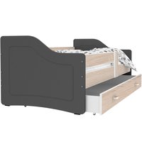 Detská posteľ so zásuvkou SWEET - 160x80 cm - borovica-šedá