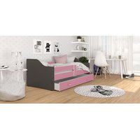 Detská posteľ so zásuvkou SWEET - 160x80 cm - ružovo-šedá