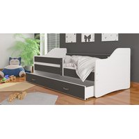 Detská posteľ so zásuvkou SWEET - 160x80 cm - šedo-biela