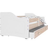 Detská posteľ so zásuvkou SWEET - 140x80 cm - borovica-biela