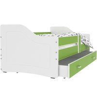 Detská posteľ so zásuvkou SWEET - 180x80 cm - zeleno-biela