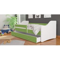 Detská posteľ so zásuvkou SWEET - 140x80 cm - zeleno-biela