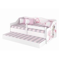 Detská posteľ s prístelkou Lully 160x80cm - MINNIE a zvieratká
