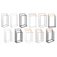 Stojan na uteráky - 2 ramenný - biely s bambusom