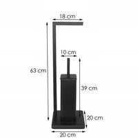 Držiak toaletného papiera s WC štetkou - čierny