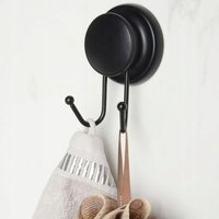 Vešiak do kúpeľne s prísavkou - čierny