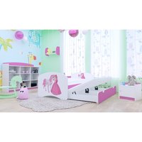 Detská posteľ pre DVOCH (s výsuvným lôžkom) 200x90 cm - PRINCEZNA A KONÍK