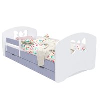 Detská posteľ so zásuvkou 140x70 cm s výrezom mašličkou + matrace ZADARMO!