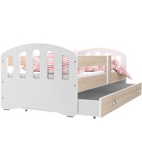 Detská posteľ so zásuvkou HAPPY - 180x80 cm - sonoma-biela