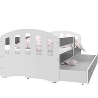 Detská posteľ so zásuvkou HAPPY - 160x80 cm - šedo-biela