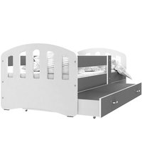 Detská posteľ so zásuvkou HAPPY - 180x80 cm - šedo-biela