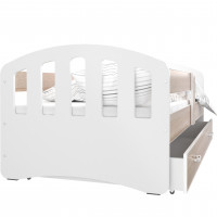 Detská posteľ so zásuvkou HAPPY - 160x80 cm - sonoma-biela