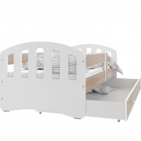 Detská posteľ so zásuvkou HAPPY - 180x90 cm - sonoma-biela