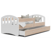 Detská posteľ so zásuvkou HAPPY - 180x90 cm - sonoma-biela