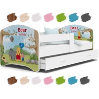Detská posteľ LUCY so zásuvkou - 160x80 cm - BEAR AND FRIENDS