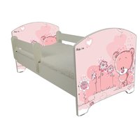Detská posteľ OSKAR - ružový medveď 160x80 cm