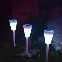 Záhradné LED RGB solárna lampa do zeme SUMMER 37x7,5 cm - biela