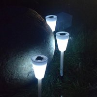 Záhradné LED RGB solárna lampa do zeme SUMMER 37x7,5 cm - biela