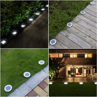 Záhradná LED solárna lampa do zeme 11,6x13 cm - strieborná