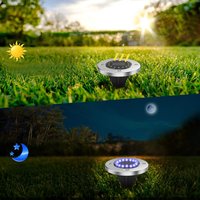 Záhradná LED solárna lampa do zeme 11,6x13 cm - strieborná