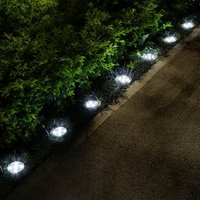 Záhradná LED solárna lampa do zeme 11,6x13 cm - strieborná