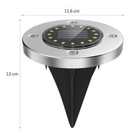 Záhradná LED solárna lampa do zeme 11,6x13 cm - strieborná