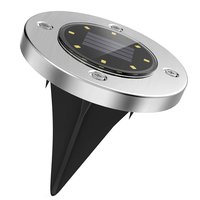 Záhradná LED solárna lampa do zeme 11,6x13 cm - strieborná
