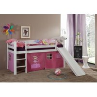 Detská vyvýšená posteľ DOMČEK so šmýkačkou ružový - bez vežičky