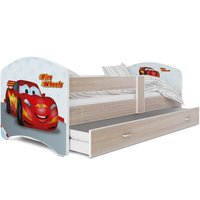 Detská posteľ LUCY so zásuvkou - 180x90 cm - FIRE WHEELS
