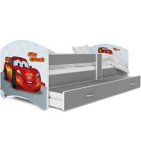 Detská posteľ LUCY so zásuvkou - 180x90 cm - FIRE WHEELS