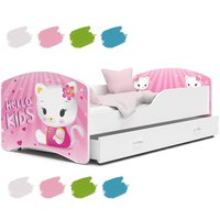 Detská posteľ IGOR so zásuvkou - 140x80 cm - HELLO KITTY