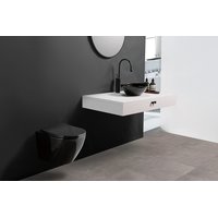 Závesné WC MAXMAX Rea Carlo mini RIMLESS + Duroplast sedátko flat - čierne