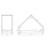 Detská domčeková posteľ z masívu LOCA A - 160x70 cm