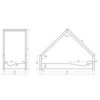 Detská domčeková posteľ z masívu LOCA A - 160x90 cm