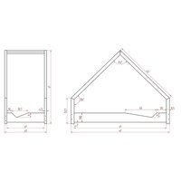 Detská domčeková posteľ z masívu LOCA A - 180x100 cm