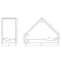 Detská domčeková posteľ z masívu LOCA A - 180x70 cm