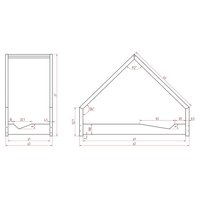Detská domčeková posteľ z masívu LOCA A - 180x80 cm